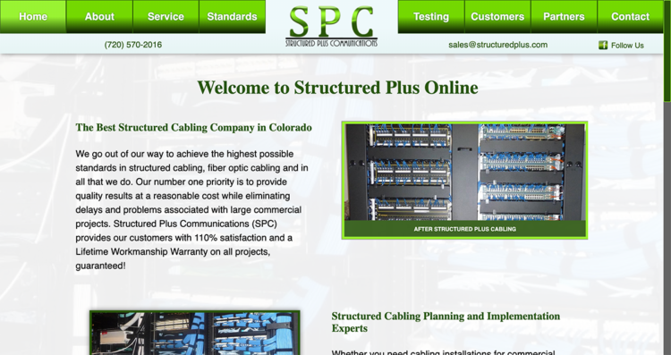 Structured Plus Communications 2016 Website Desktop
