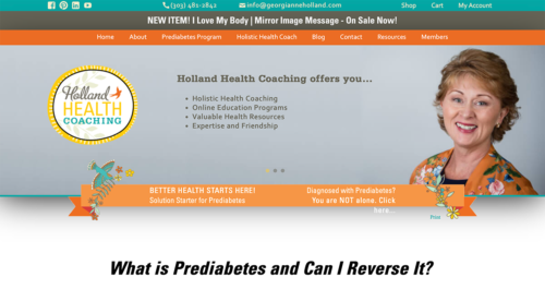 Holland Health Coaching Website Desktop