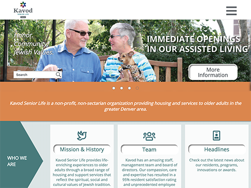 Kavod Senior Life Website Tablet Landscape