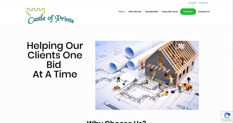 Castle of Prints Website Desktop