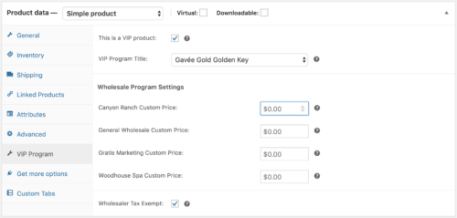 VIP Program Product Trigger Setting