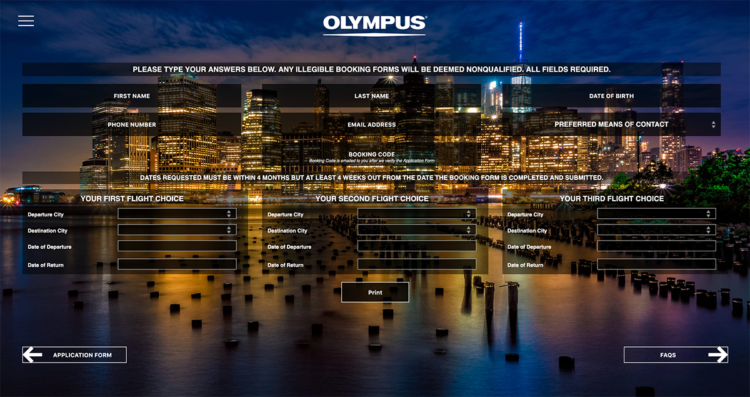 Gravity Forms Custom Plugin developed for Olympus EM5 Promotion