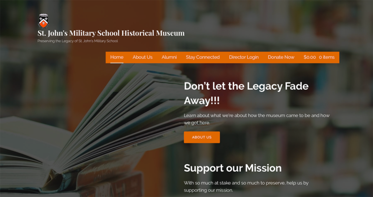 SJMS Museum Website Desktop