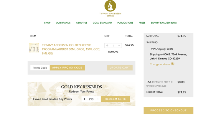 Woocommerce VIP Rewards Custom Plugin Created for Tiffany Andersen Brands