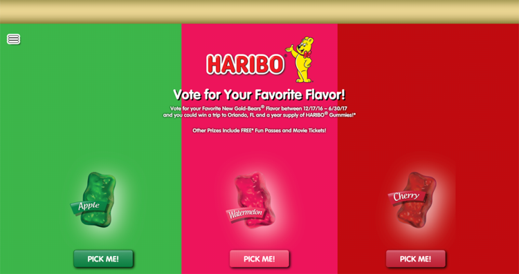 Vote Haribo Promotional Website Desktop