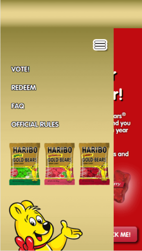 Vote Haribo Promotional Website Mobile Menu