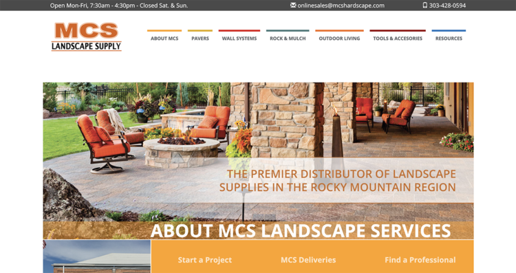 MCS Landscape Supply Website Desktop