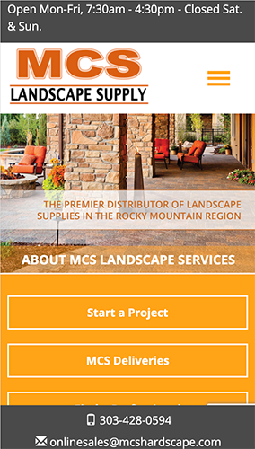 MCS Landscape Supply Website Mobile