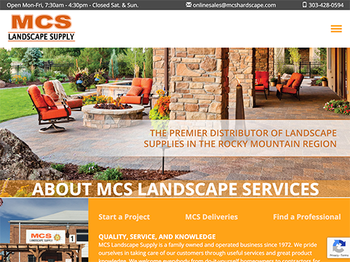 MCS Landscape Supply Website Tablet Landscape