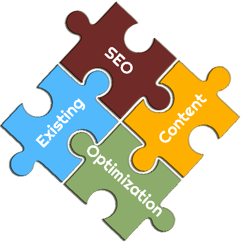 SEO Optimization on Existing Content Puzzle Pieces