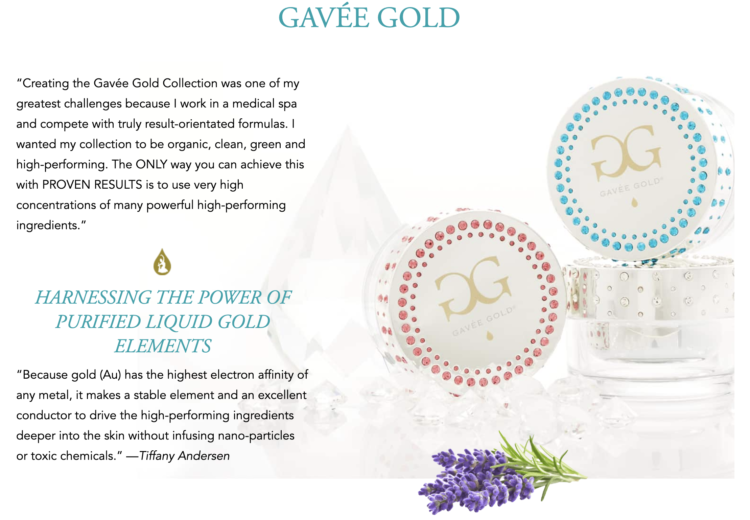 Gavee Gold Custom Gutenberg Block Created for Tiffany Andersen Brands