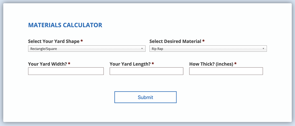 MCS Landscape Supply Materials Calculator