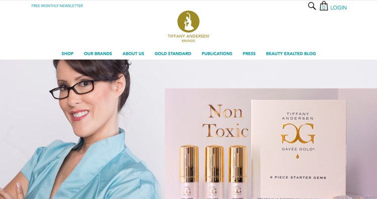 Tiffany Andersen Brands Website Desktop