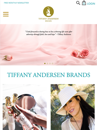 Tiffany Andersen Brands Website Tablet Portrait