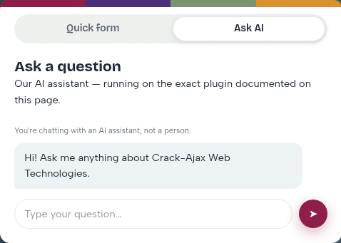 AI Chat widget embedded inline in a page