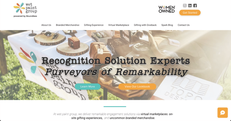 Wet Paint Group WordPress website homepage, various plugins developed for custom marketplaces